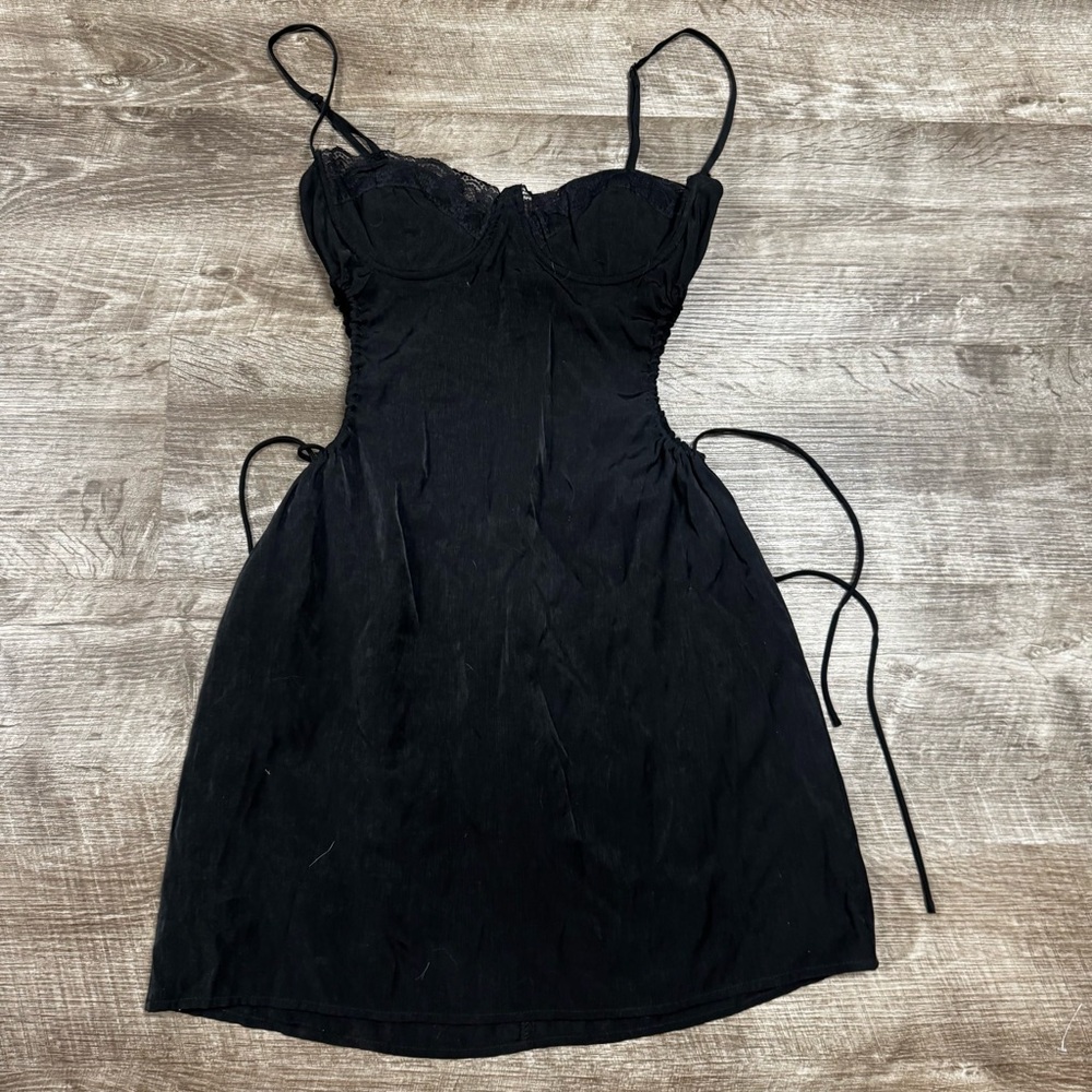 Princess Polly Hazel Cut Out Mini Dress Black Size 6 - Picture 2 of 9